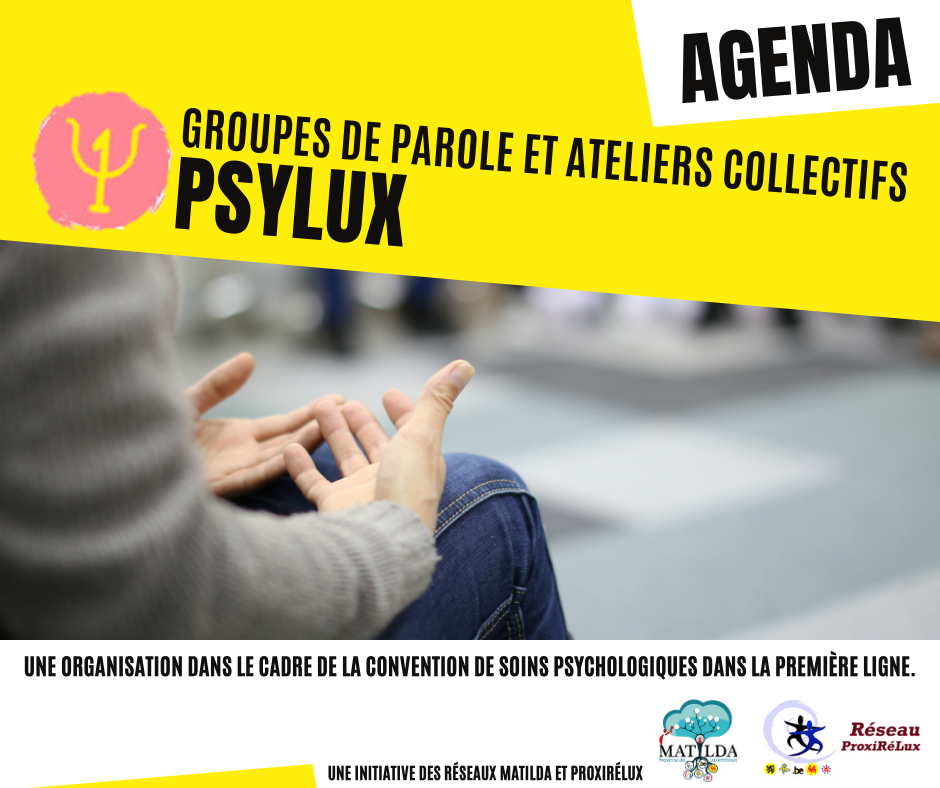 L'agenda des groupes de parole et ateliers collectifs PSYLUX
