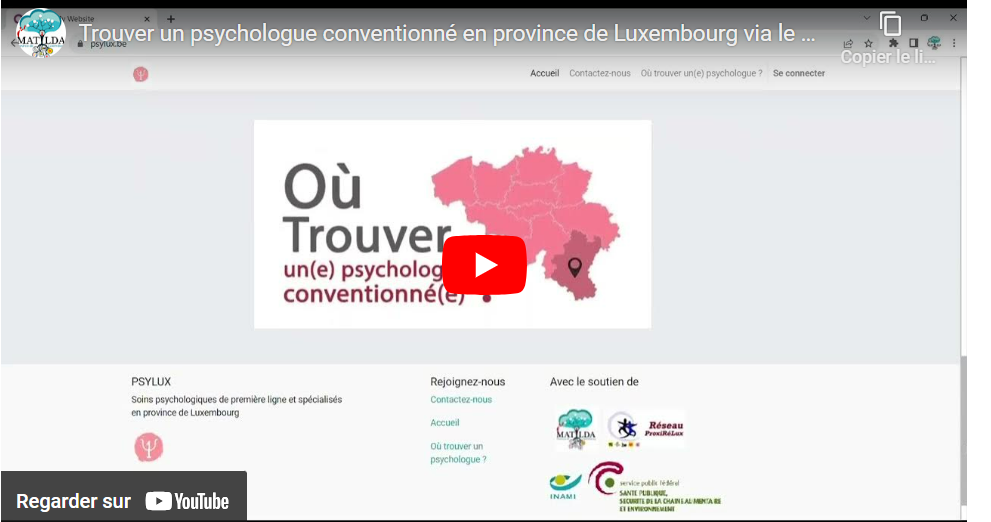 Trouvez un psychologue conventionné en province de Luxembourg ou une offre de soins de groupe via le nouveau site www.psylux.be