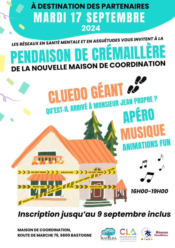 Ouverture des inscriptions de la pendaison de crémaillère de la Maison de Coordination à Bastogne. Au programme : Apéro, convivialité, réseautage, musique et animation. Quand ? Mardi 17 septembre entre 16h00 et 19h00 Inscription via le lien en story ou dans la bio Inscription via ce lien : https://forms.gle/aY4HpQW7N6o5jGfC9 Une organisation des Réseaux Matilda, CLA et ProxiRéLux