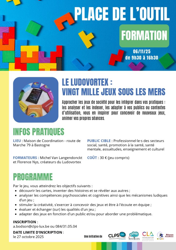 À la suite de l’évènement Place de L’Outil – édition 2025, nous avons le plaisir de vous proposer une formation à l’utilisation de l’outil LUDOVORTEX.