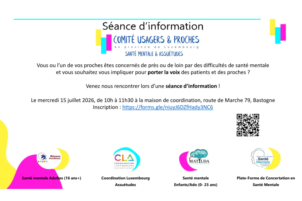 Venez rencontrer le Comité Usagers et Proches le mercredi 15 juillet